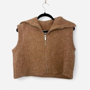 Cropped Sweater Vest Jacket